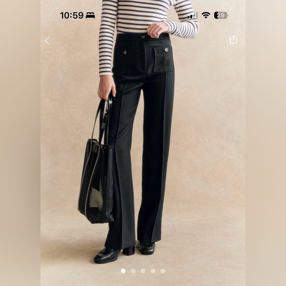 Sezane Dan Trousers Black - Size 2